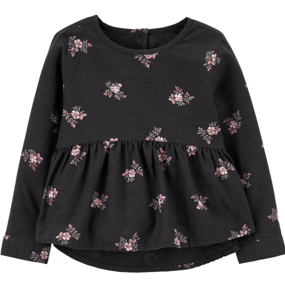 Floral longsleeve girls toddler blouse